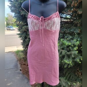 Urban Outfitters mauve A-line satin mini dress suze L